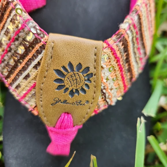 Yellow Box Oria Pink and Black Women's Sandals Flip Flops Size 8 - Picture 6 of 7